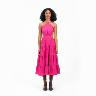 Cut Out Midi Dress with Side Slit