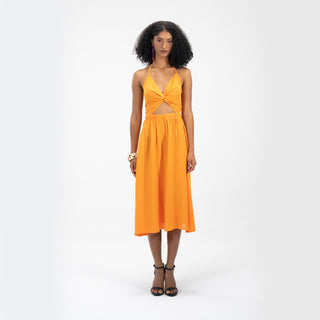 Cross Loop Midi Dress