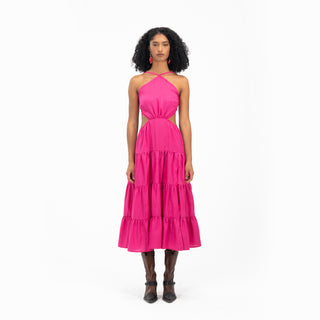 Cut Out Midi Dress with Side Slit