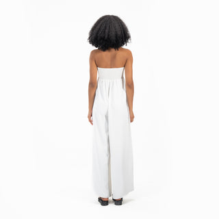 Strapless Shirred Jumpsuit