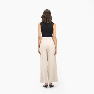 Fold Over Waist Wide Leg Pants