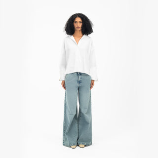 Oversized Shirt with Sleeves Slits