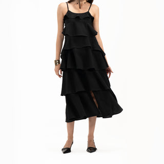 Midi Sleeveless Ruffle Dress