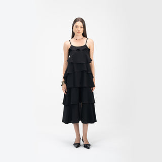 Midi Sleeveless Ruffle Dress