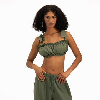 Crop Top With Bow Shoulders
