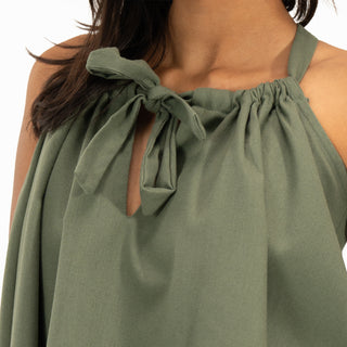 Strappy Tie Front Blouse