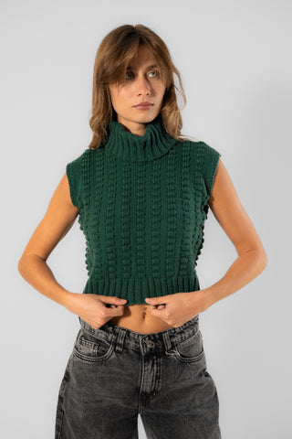 Tricot Vest Turtle Neck