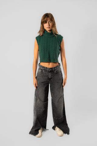 Tricot Vest Turtle Neck