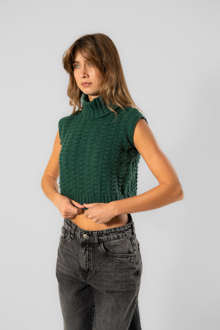 Tricot Vest Turtle Neck
