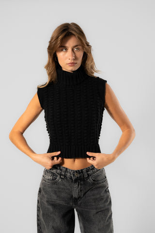 Tricot Vest Turtle Neck