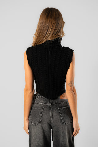 Tricot Vest Turtle Neck