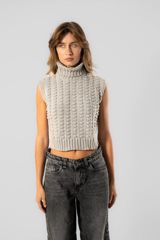 Tricot Vest Turtle Neck