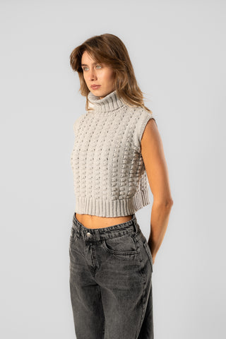 Tricot Vest Turtle Neck