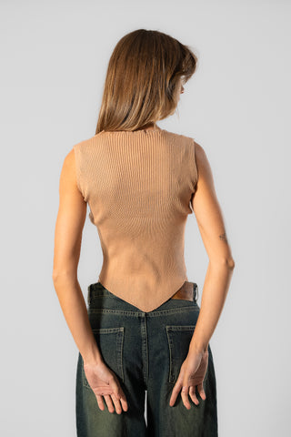 Sleeveless Zipper Top