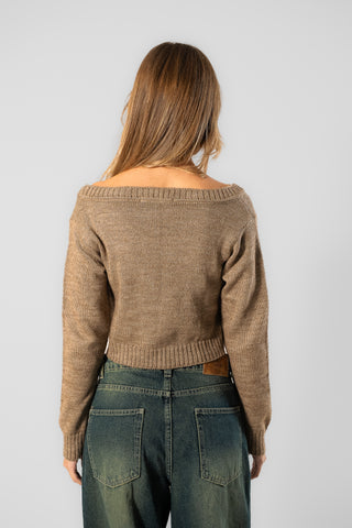 Cropped Pullover Round Neck