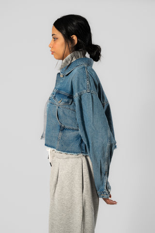 Cropped Blue Denim Jacket