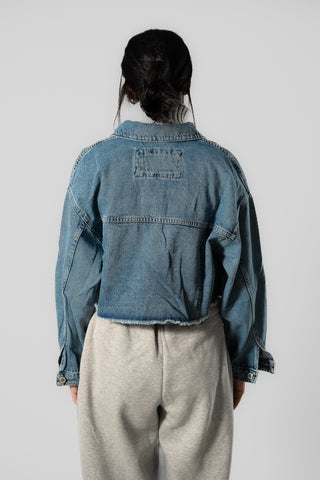 Cropped Blue Denim Jacket