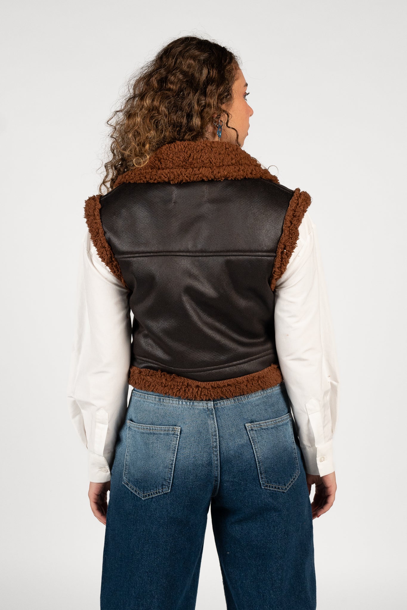 Leather Vest with Fur