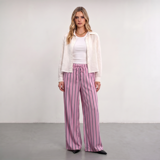 Waistband Popline Tailored Trousers
